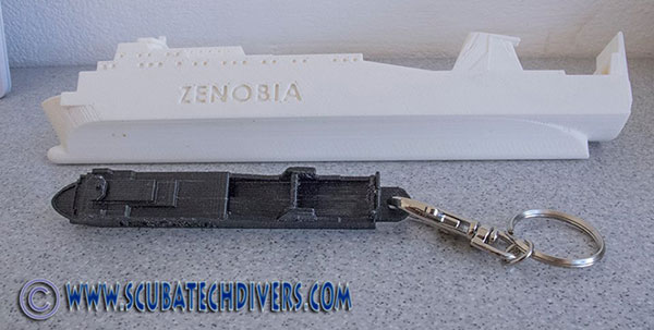 zenobia keyrings available exclusively from scuba tech cyprus diving centre